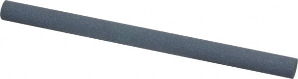 Norton - 4" Long x 1/4" Diam x 1/4" Thick, Silicon Carbide Sharpening Stone - Round, Fine Grade - Exact Tooling