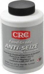 CRC - 8 oz Bottle High Temperature Anti-Seize Lubricant - Aluminum, -65 to 1,800°F, Opaque Off-White, Food Grade, Water Resistant - Exact Tooling