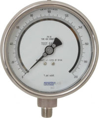 Wika - 4" Dial, 1/4 Thread, 0-200 Scale Range, Pressure Gauge - Lower Connection Mount, Accurate to 0.25% of Scale - Exact Tooling
