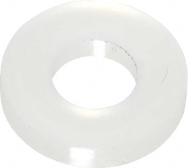Made in USA - #8 Screw, Grade 6/6 Nylon Standard Flat Washer - 4.34mm ID x 3/8" OD, 1.57mm Thick - Exact Tooling