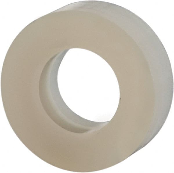 Made in USA - #10 Screw, Grade 6/6 Nylon Standard Flat Washer - 4.93mm ID x 3/8" OD, 3.18mm Thick - Exact Tooling