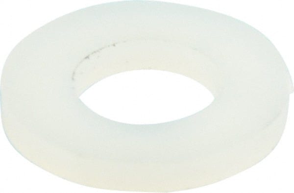 Made in USA - 1/4" Screw, Grade 6/6 Nylon Standard Flat Washer - 6.53mm ID x 1/2" OD, 1.57mm Thick - Exact Tooling