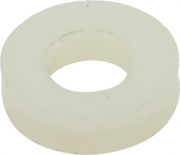 Made in USA - 1/4" Screw, Grade 6/6 Nylon Standard Flat Washer - 6.53mm ID x 1/2" OD, 3.18mm Thick - Exact Tooling
