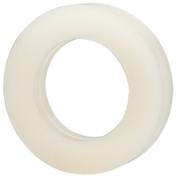 Made in USA - 3/8" Screw, Grade 6/6 Nylon Standard Flat Washer - 9.65mm ID x 5/8" OD, 3.18mm Thick - Exact Tooling