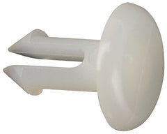 Made in USA - 0.157" to 0.16" Hole Diam, 0.488" OAL, Split Shank, Nylon Panel Rivet - 0.428" Length Under Head, 0.315" Material Thickness, 25/64" Head Diam - Exact Tooling