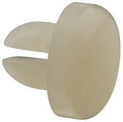 Made in USA - 0.165" Hole Diam, 0.325" OAL, Split Shank, Nylon Panel Rivet - 0.202" Length Under Head, 0.065" Material Thickness, 11/32" Head Diam - Exact Tooling