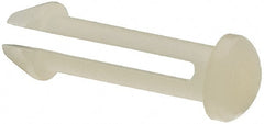 Made in USA - 0.095" Hole Diam, 0.45" OAL, Split Shank, Nylon Panel Rivet - 0.39" Length Under Head, 0.315" Material Thickness, 9/64" Head Diam - Exact Tooling