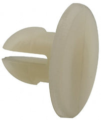 Made in USA - 0.26" Hole Diam, 0.418" OAL, Split Shank, Nylon Panel Rivet - 0.358" Length Under Head, 0.171" Material Thickness, 19/32" Head Diam - Exact Tooling