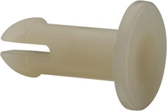 Made in USA - 0.24" Hole Diam, 0.713" OAL, Split Shank, Nylon Panel Rivet - 0.674" Length Under Head, 1/2" Material Thickness, 1/2" Head Diam - Exact Tooling