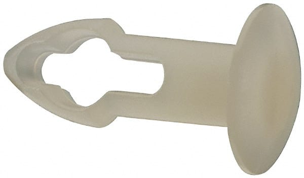 Made in USA - 5/32" Hole Diam, Keyhole Shank, Nylon Panel Rivet - 9/32" Material Thickness, 5/16" Head Diam - Exact Tooling
