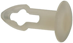 Made in USA - 5/32" Hole Diam, Keyhole Shank, Nylon Panel Rivet - 9/32" Material Thickness, 5/16" Head Diam - Exact Tooling