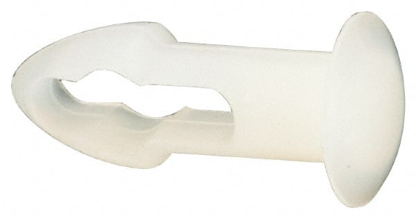 Made in USA - 3/16" Hole Diam, Keyhole Shank, Nylon Panel Rivet - 11/32" Material Thickness, 5/16" Head Diam - Exact Tooling