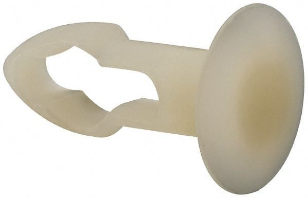 Made in USA - 1/4" to 1/4" Hole Diam, Keyhole Shank, Nylon Panel Rivet - 7/16" Material Thickness, 1/2" Head Diam - Exact Tooling