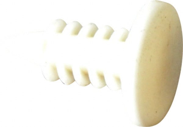 Made in USA - 3/16" Hole Diam, Ratchet Shank, Nylon Panel Rivet - 9/16" Length Under Head, 0.33" Material Thickness, 0.435" Head Diam - Exact Tooling