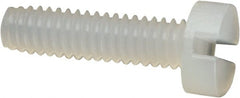 Made in USA - M2x0.40 Metric Coarse, 8mm Length Under Head Slotted Drive Machine Screw - Cheese Head, Grade 6/6 Nylon, Uncoated, Without Washer - Exact Tooling