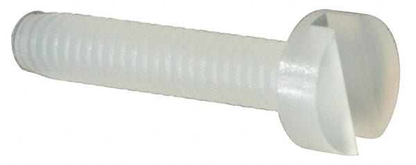 Made in USA - M2x0.40 Metric Coarse, 10mm Length Under Head Slotted Drive Machine Screw - Cheese Head, Grade 6/6 Nylon, Uncoated, Without Washer - Exact Tooling
