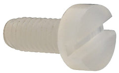 Made in USA - M2.5x0.45 Metric Coarse, 6mm Length Under Head Slotted Drive Machine Screw - Cheese Head, Grade 6/6 Nylon, Uncoated, Without Washer - Exact Tooling