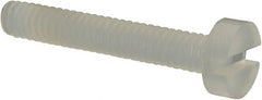 Made in USA - M2.5x0.45 Metric Coarse, 16mm Length Under Head Slotted Drive Machine Screw - Cheese Head, Grade 6/6 Nylon, Uncoated, Without Washer - Exact Tooling