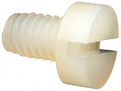 Made in USA - M4x0.70 Metric Coarse, 6mm Length Under Head Slotted Drive Machine Screw - Cheese Head, Grade 6/6 Nylon, Uncoated, Without Washer - Exact Tooling