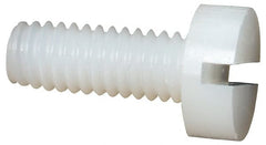 Made in USA - M4x0.70 Metric Coarse, 10mm Length Under Head Slotted Drive Machine Screw - Cheese Head, Grade 6/6 Nylon, Uncoated, Without Washer - Exact Tooling