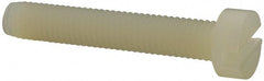 Made in USA - M5x0.80 Metric Coarse, 30mm Length Under Head Slotted Drive Machine Screw - Cheese Head, Grade 6/6 Nylon, Uncoated, Without Washer - Exact Tooling