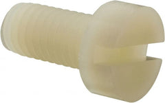 Made in USA - M8x1.25 Metric Coarse, 16mm Length Under Head Slotted Drive Machine Screw - Cheese Head, Grade 6/6 Nylon, Uncoated, Without Washer - Exact Tooling