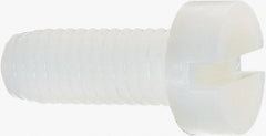 Made in USA - M8x1.25 Metric Coarse, 20mm Length Under Head Slotted Drive Machine Screw - Cheese Head, Grade 6/6 Nylon, Uncoated, Without Washer - Exact Tooling
