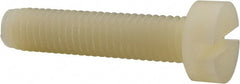 Made in USA - M8x1.25 Metric Coarse, 35mm Length Under Head Slotted Drive Machine Screw - Cheese Head, Grade 6/6 Nylon, Uncoated, Without Washer - Exact Tooling