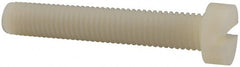 Made in USA - M10x1.50 Metric Coarse, 60mm Length Under Head Slotted Drive Machine Screw - Cheese Head, Grade 6/6 Nylon, Uncoated, Without Washer - Exact Tooling
