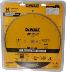 DeWALT - 14" Diam, 1" Arbor Hole Diam, Wet & Dry Cut Saw Blade - Diamond-Tipped, General Purpose Action, Standard Round Arbor - Exact Tooling