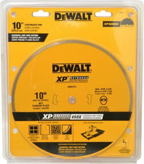 DeWALT - 10" Diam, 5/8" Arbor Hole Diam, Wet & Dry Cut Saw Blade - Diamond-Tipped, Standard Round Arbor - Exact Tooling