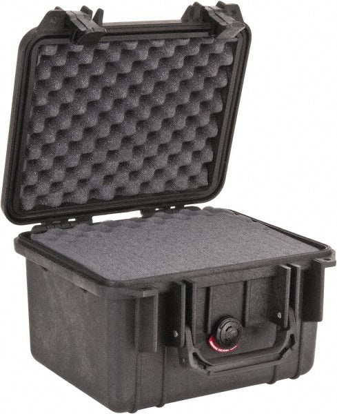 Pelican Products, Inc. - 9-11/16" Wide x 9-11/16" Deep x 6-7/8" High, Clamshell Hard Case - Black, Polypropylene - Exact Tooling