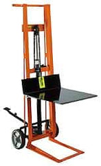 Wesco Industrial Products - 750 Lb Capacity, 54" Lift Height, Hydraulic Platform Base Manually Operated Lift - 54" Minimum Operating Height - Exact Tooling