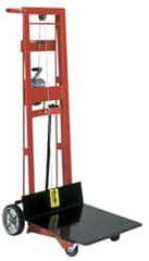 Wesco Industrial Products - 750 Lb Capacity, 54" Lift Height, Winch Platform Base Manually Operated Lift - 54" Minimum Operating Height - Exact Tooling