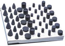 Grier Abrasives - 50 Piece Aluminum Oxide Vitrified Mounted Stone Abrasive Point Set - Includes Shapes A2, A5, A12, A37, A38, W185, W186, W187, W205 & W209 - Exact Tooling