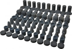 Grier Abrasives - 100 Piece Aluminum Oxide Vitrified Mounted Stone Abrasive Point Set - Includes Shapes A5, A12, A14, A21, A32, A37, A39, A40, W206 & W217 - Exact Tooling