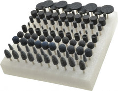 Grier Abrasives - 100 Piece Aluminum Oxide Vitrified Mounted Stone Abrasive Point Set - Includes Shapes W125, W154, W144, W163, W185, B91, B53, B121, B52 & B131 - Exact Tooling