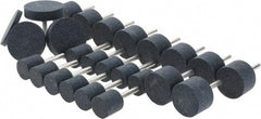 Grier Abrasives - 25 Piece Aluminum Oxide Vitrified Mounted Stone Abrasive Point Set - Includes 11 Shape W220 & 10 Shape W237 - Exact Tooling