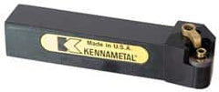 Kennametal - MRGN, Left Hand Cut, 15° Lead Angle, 1-1/2" Shank Height x 1-1/2" Shank Width, Negative Rake Indexable Turning Toolholder - 7" OAL, RN..86 Insert Compatibility, Series Kenloc - Exact Tooling
