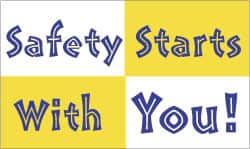 NMC - Safety Starts with You!, 60 Inch Long x 36 Inch High, Safety Banner - Polyethylene, English, Printed on 1 Side - Exact Tooling