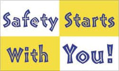 NMC - Safety Starts with You!, 60 Inch Long x 36 Inch High, Safety Banner - Polyethylene, English, Printed on 1 Side - Exact Tooling