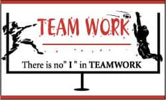 NMC - Team Work - There Is No "I" in Teamwork, 60 Inch Long x 36 Inch High, Safety Banner - Polyethylene, English, Printed on 1 Side - Exact Tooling