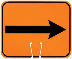 NMC - Right Arrow (Graphic), Plastic Fire and Exit Sign - 12-3/4" Wide x 10-1/2" High - Exact Tooling