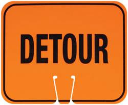 NMC - "Detour", 10-1/2" Long x 12-3/4" Wide, Rigid Plastic Safety Sign - Rectangle, Use for Accident Prevention - Exact Tooling