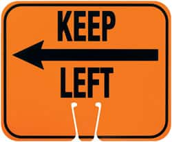 NMC - Keep Left, Plastic Fire and Exit Sign - 12-3/4" Wide x 10-1/2" High - Exact Tooling