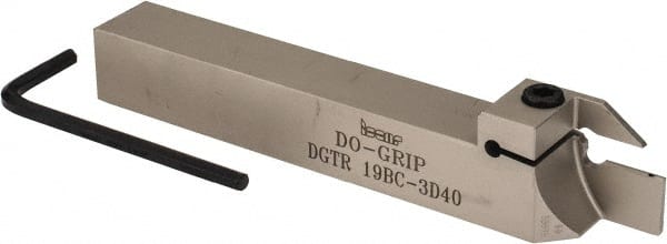 Iscar - External Thread, 0.787" Max Depth of Cut, 3mm Min Groove Width, 6" OAL, Right Hand Indexable Grooving Cutoff Toolholder - 3/4" Shank Height x 3/4" Shank Width, DG.C 3.. Insert Style, DGT Toolholder Style, Series Do-Grip - Exact Tooling