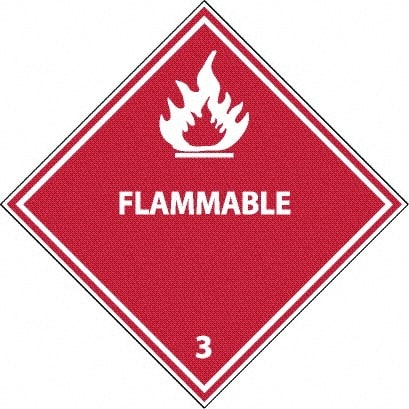 NMC - Flammable DOT Shipping Label - 4" High x 4" Wide - Exact Tooling