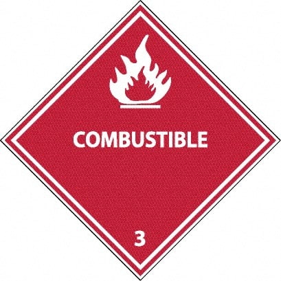 NMC - Combustible DOT Shipping Label - 4" High x 4" Wide - Exact Tooling