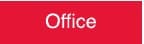 NMC - Office, 10" Wide x 3" High, Plastic Sign - English, White on Red, Wall Mount - Exact Tooling