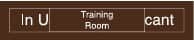 NMC - Training Room in Use/Vacant, 10" Wide x 2" High, Plastic Sign - English, White on Gray, Wall Mount - Exact Tooling